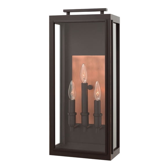 2915OZ-LL Hinkley Lighting Sutcliffe - 3 Light Large Outdoor Wall Lantern in Traditional Style - 10 Inches Wide by 22 Inches High-Oil Rubbed Bronze