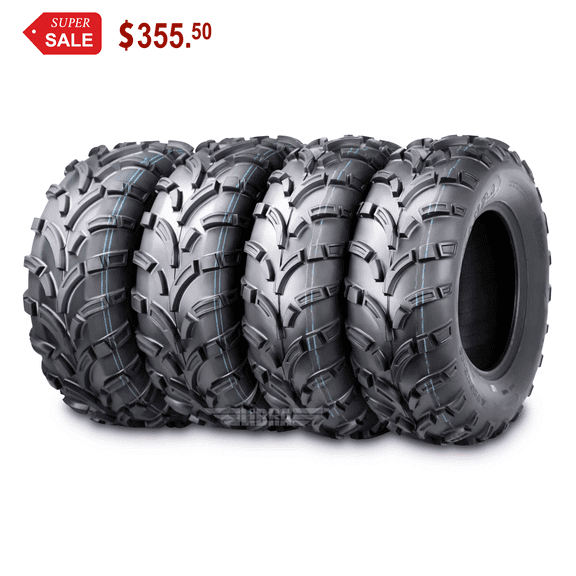 Set of 4 WANDA ATV/UTV Tires 26x9-12 26x9x12 Front & 26x10-12 26x10x12 Rear /6PR - 10258/10259