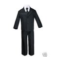 thumbnail image 3 of 14 Color 7pcs Boys Teen Formal Party Black Tuxedos Suits Vest Necktie Sets S-20, 3 of 6