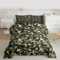 thumbnail image 2 of Homewish Retro Airplane Queen Comforter Set,Vintage Aircraft Bedding Sets,Rustic Green Camouflage Bedding Comforter Set For Boys Kids,Ultra Soft Home Decor Reversible,3pcs, 2 of 8
