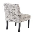 thumbnail image 3 of Upholstered Armless Accent Living Room Chair, Beige/Script, 3 of 3