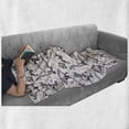thumbnail image 6 of Reptile Soft Flannel Fleece Throw Blanket, Magnificent Reptiles with Footprints Doodle Art Animals Abstract Pattern, Cozy Plush for Indoor and Outdoor Use, 70" x 90", Brown White, by Ambesonne, 6 of 6
