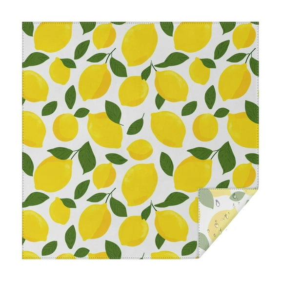 Square Tablecloth 42x42 Inch – Waterproof Polyester Printed Table Cover, Wrinkle Resistant & Washable for Kitchen Dining Picnic Party Decor, Single-v4-15, White