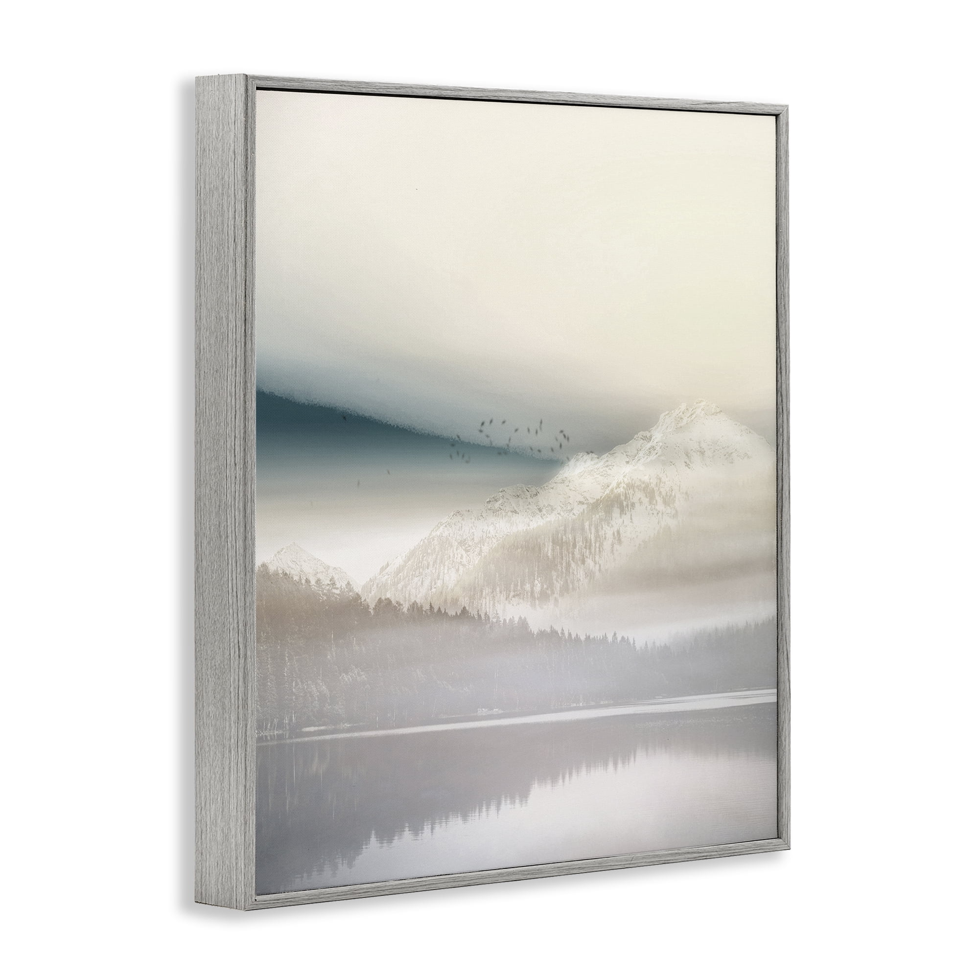 Stupell Industries Mountainous Vanilla Landscape Gray Framed Giclee Art, design by Gemma Bardot