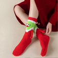 thumbnail image 2 of Christmas Santa Holding Hands Socks for Women High Elastic Soft Breathable Socking Birthday Chirstmas Gift, 2 of 5