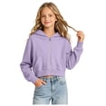 thumbnail image 2 of RFQWOVSR Girls Crop Zip Up Hoodie Soft Comfortable with Pocket Casual Jacket 5-6 Years, 2 of 6