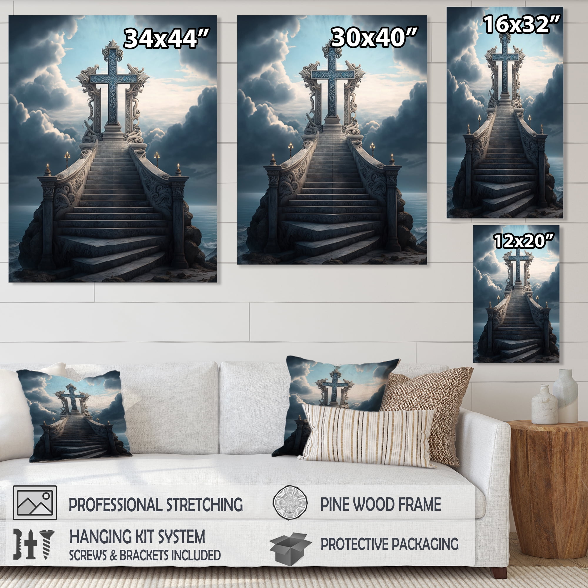 Designart Stairs To Heaven III Canvas Wall Art