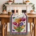 thumbnail image 2 of Table Runner 72 Inches Long for Kitchen Dining, Spring Tulips Dresser Scarf Farmhouse, Dining Table Decorations for Wedding/Parties, Colorful Flowers Botanical Butterfly Vintage 18 x 72 In, 2 of 8