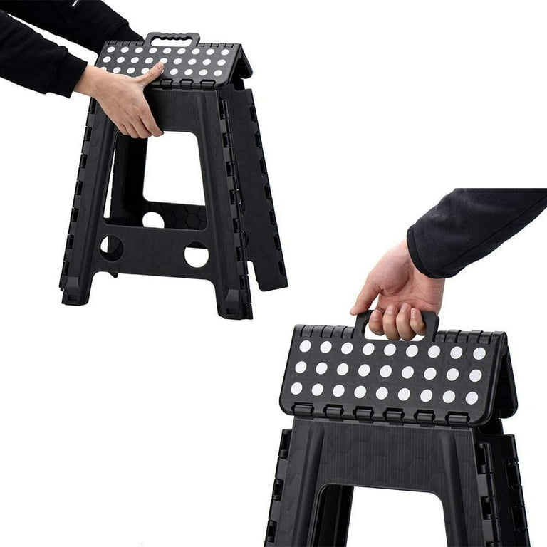Acko black 18 inches non slip folding step stool for kids and adults sale