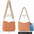 thumbnail image 3 of Small Handmade Straw Pocketbook Crossbody Bag for Women, Summer Chic Woven Handbag Shoulder Purse with Chain, 3 of 7