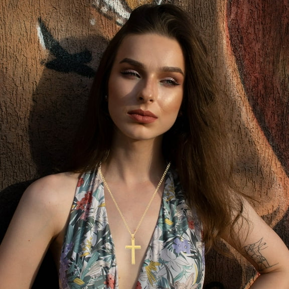 MUSEYA 3Pcs Men's Necklace Cross Pendant Necklaces Fashion Decorative for Graduation Ceremony