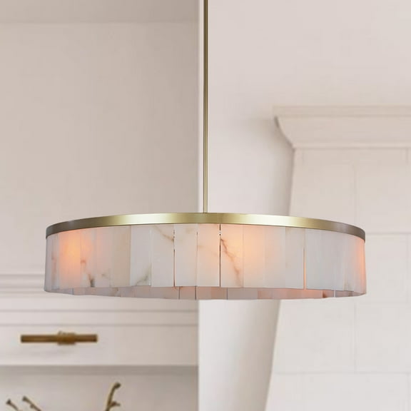 Alabaster Rustic Chandelier , Rustic refinement , Iron frame , hanging light fixtures for living room , modern chandelier for living room(Black)