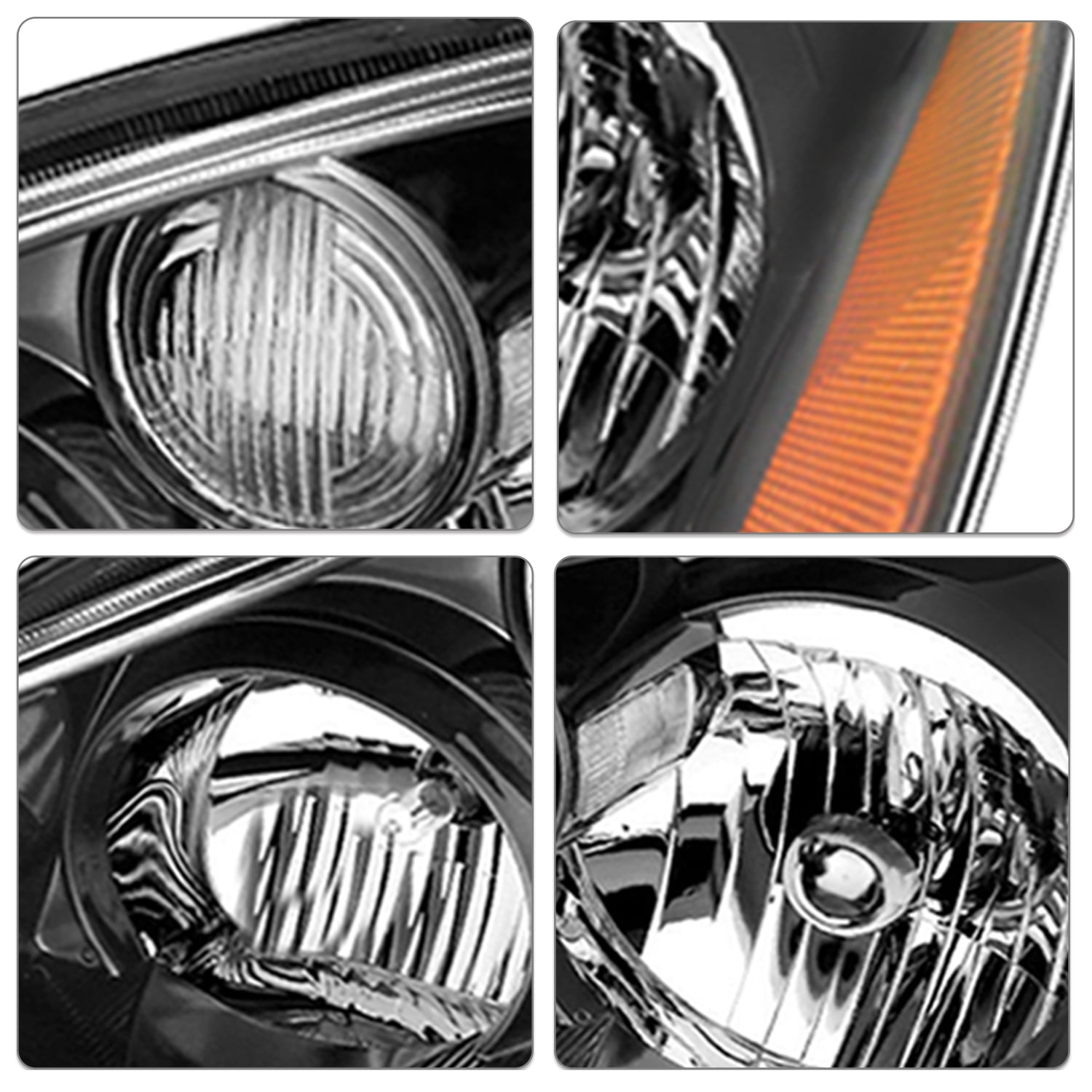 For 2005-2006 Nissan Altima Sedan 4Dr Black Headlights Assembly 05-06 Lamps Pair