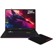 MSI Raider 18 HX Gaming Laptop, Intel Ultra 9-285HX, 32 GB DDR5 RAM, 1 TB PCIe SSD, 18" QHD+ (2560x1600) 240Hz, Nvidia G-Force RTX 5080, RGB Backlit Keyboard, W11 Home, Core Black + Traix Mousepad