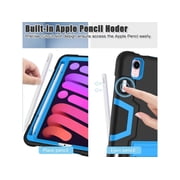 Case for iPad Mini 6 2021 with Kickstand, Heavy Duty Shockproof Protective Cover for iPad Mini 6th Generation 8.3 inch with Pencil Holder, Stylus Pen