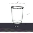 thumbnail image 2 of PLASTICPRO 10 Oz Silver Rimmed Disposable Cups Plastic Tumblers Party Cups, 50-Pack, 2 of 9