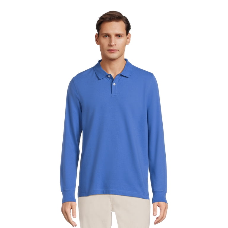 George Men's Long Sleeve Pique Polo Shirt photo 1