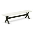 thumbnail image 1 of Pemberly Row X-Style 15x72" Wood Dining Bench in Black/Linen White, 1 of 5