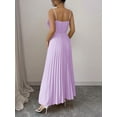 thumbnail image 2 of Mauve Purple Floral Embellished Waist Pleated A-Line Maxi Dress For Women, Elegant Party & Daily Wear, 2 of 8