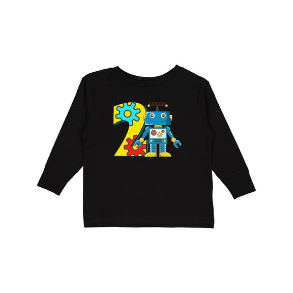 Inktastic 2nd Birthday Robot Boys or Girls Long Sleeve Toddler T-Shirt