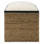 Uttermost Island Square Straw Accent Stool 23735