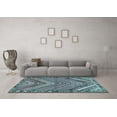 thumbnail image 3 of Ahgly Company Indoor Square Persian Light Blue Traditional Area Rugs, 4' Square, 3 of 4