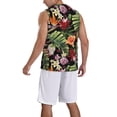 thumbnail image 2 of Naloa Watercolor Tropical Flowers Basketball Jersey Reversible Men's Mesh Athletic Sports Shirts Training Practice S-4XLMedium, 2 of 6