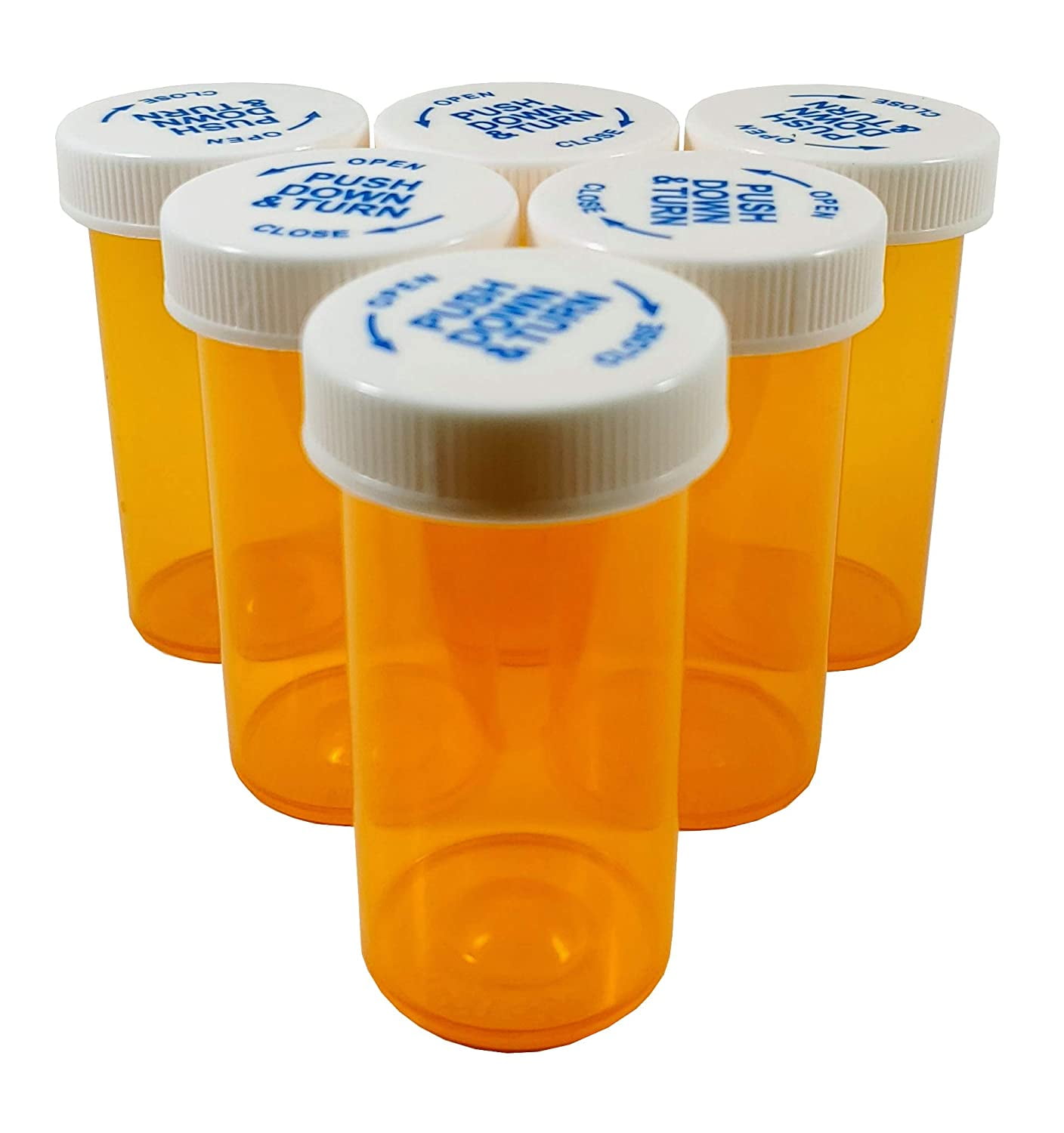 20 Pack Empty Pill Bottles with Pop Top Caps, 30 Dram Medicine Containers,  Prescription Vials with Lids (Green)