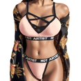 thumbnail image 1 of Gibobby Lencería sexy para mujer Conjunto de ropa interior con letras Lencería Vendaje Ropa de dormir Corsé Mujeres Hollow(Rosa, M), 1 of 5
