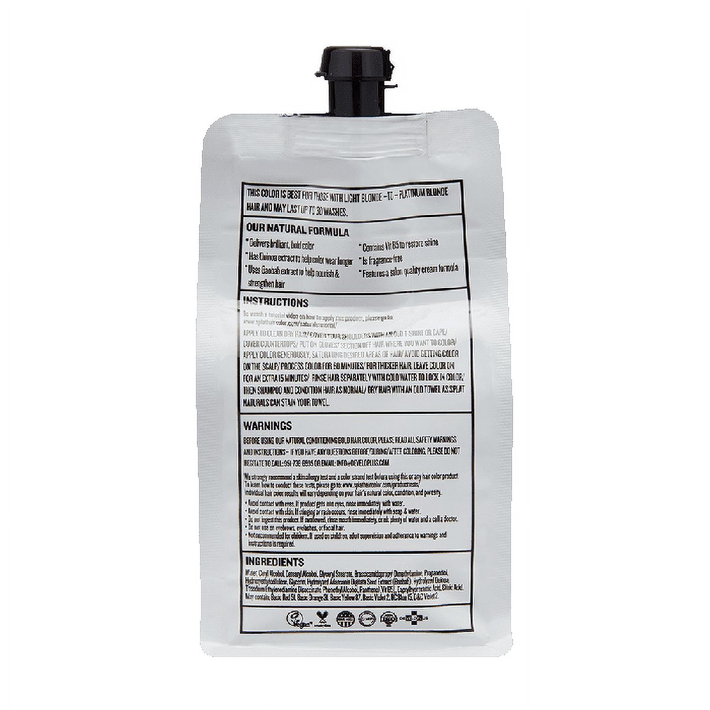 Splat Naturals Conditioning Hair Color, Semi-Permanent Hair Dye, Dark Navy, 6 fl oz Pouch