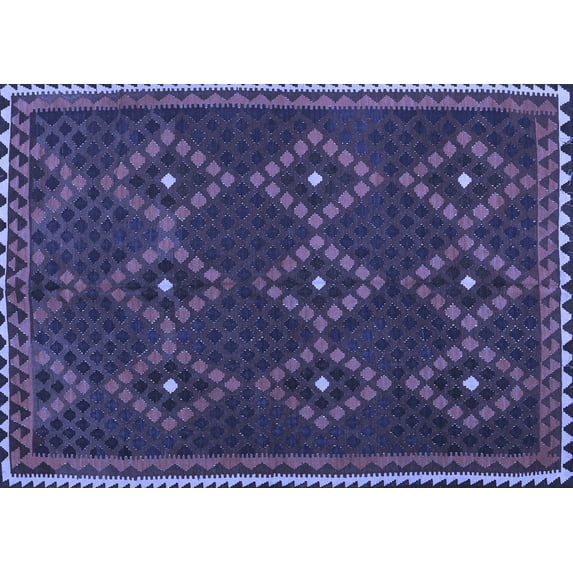 Ahgly Company Indoor Rectangle Oriental Blue Traditional Area Rugs, 5' x 7'