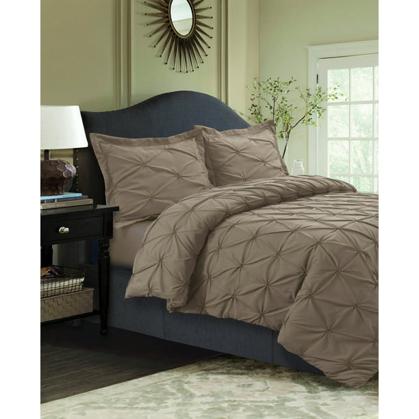 Sydney Pintuck Oversized Duvet Cover, Taupe Colored Duvet Covers
