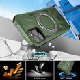 thumbnail image 3 of Magnetic for iPhone 12 Pro Max Case with Stand [Compatible with MagSafe] + Screen Protector[2 Pack], Military Shockproof Cover Rugged Phone Case, Built in 360° Rotatable Ring Kickstand, Green, 3 of 12