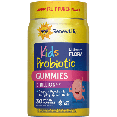 Renew Life Kids Tummy Gummy with Prebiotics and Probiotics ,Unisex, Raspberry, 30 Count