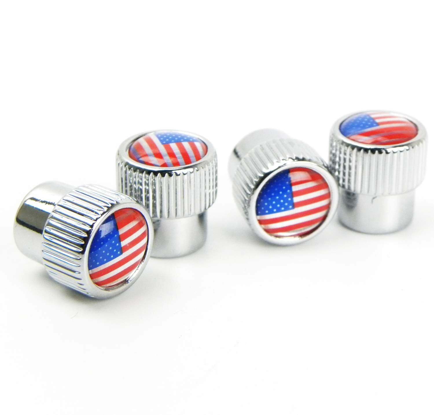 AutoE 5PCS Wheel Tire Valve Caps Stem Covers US United States of America Flag Logo Sticker Car Auto motorcycle Bicycle Accessories