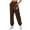 Brown, variant on Ayolanni Plus Size Womens Pants In Store Taper Red High Dog Paw Elastic Waist Pants Scrub Joggers for Women
