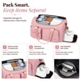 thumbnail image 6 of DAKIMOE Travel Duffle Bag for Women Men, Weekender Bags Carry on Gym Bag with Wet Pocket/Adjustable Strap/Shoe Compartment, Foldable Waterproof Overnight Tote Bag for Plane Sports Dance, Pink, 6 of 11