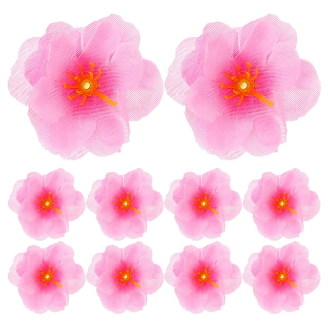 KAKOWELY 100 piezas de flores de cerezo artificiales compactas, telas decorativas, flores de cerezo, accesorio de costura