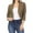 Brown, variant on Womens Cropped Blazer Casual Business 3/4 Sleeve Blazer Collarless Blazer Jackets for Women Open Front Cardigan Work Jacket Shrug Suit Jacket