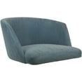 thumbnail image 3 of Counter Bar Stool Swivel Metal 26" Seat - Joey - Topaz Blue Vinyl - White, 3 of 3