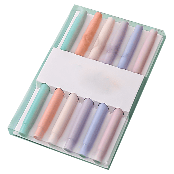 Resaltadores bonitos, colores suaves y variados con punta de cincel suave, secado rápido, fácil de sostener
