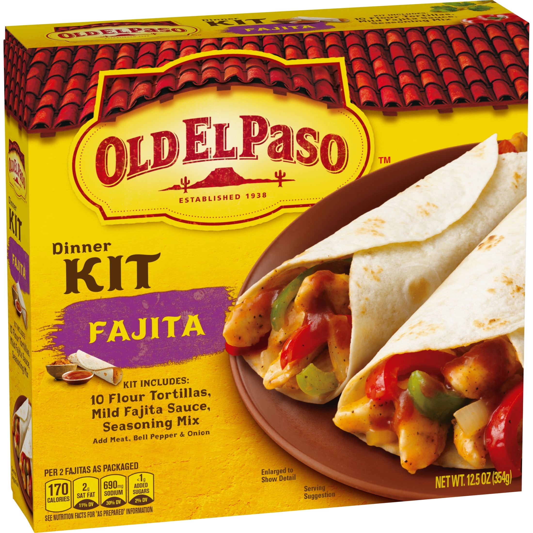 Old El Paso Fajita Dinner Kit, Easy Meal Prep, 10 Count, 12.5 oz