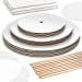 thumbnail image 3 of BluShore Cake Boards Tiering Kit - Cake Board 10 Inch, 8 Inch, and 6 Inch (5 Pieces Each) With Parchment Paper Rounds, Wooden Dowels, and Straw Dowels - Cardboard Cake Rounds Stacking Kit [130 Pieces], 3 of 15
