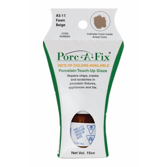 Porc-A-Fix Porcelain Touch-Up Repair Glaze Paint Kit, Fawn Beige, AS-11 (Matches American Standard)