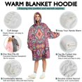 thumbnail image 5 of Wearable Oversized Blanket,Colorful Tribal Pattern Wearable Blanket Hoodie for Adults,Cozy Hooded Blankets with Super Pockets,Super Warm Fuzzy Pullover for Women & Men, 5 of 6
