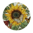 thumbnail image 2 of JEUXUS Sunflower Butterfly Round Table Cloth,Watercolor Floral Tablecloth Waterproof Stain Resistant Washable Circle Table Cover for Home Kitchen Dining Room Party Outdoor Picnic, 2 of 7
