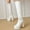 White, variant on Women's Black Sexy Over the Knee Thigh High Chunky Heel Boots Round Toe Long Stretch Fashion Winter Boots Platform Knee High Boots