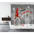 thumbnail image 2 of HVEST Let It Snow Shower Curtain,Gnome with Red Santa Hat and Christmas Balls in the Snow Bathroom Shower Curtain Winter Snow Polyester Fabric Decor Curtain with Hooks, 69X70 inch, 2 of 6