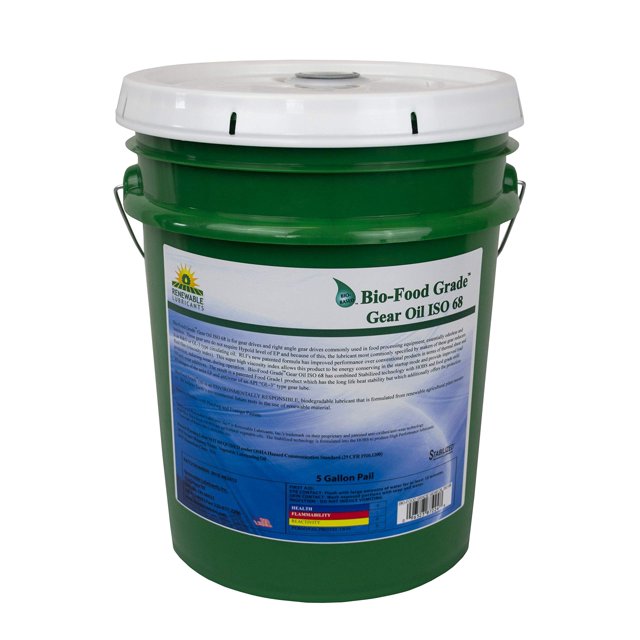 Bio-Food Grade Lubrifiants Renouvelables ISO 68 Huile à Engrenages, Seau de 5 Gallons