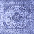 thumbnail image 1 of Ahgly Company Machine Washable Indoor Square Medallion Blue Traditional Area Rugs, 8' Square, 1 of 4
